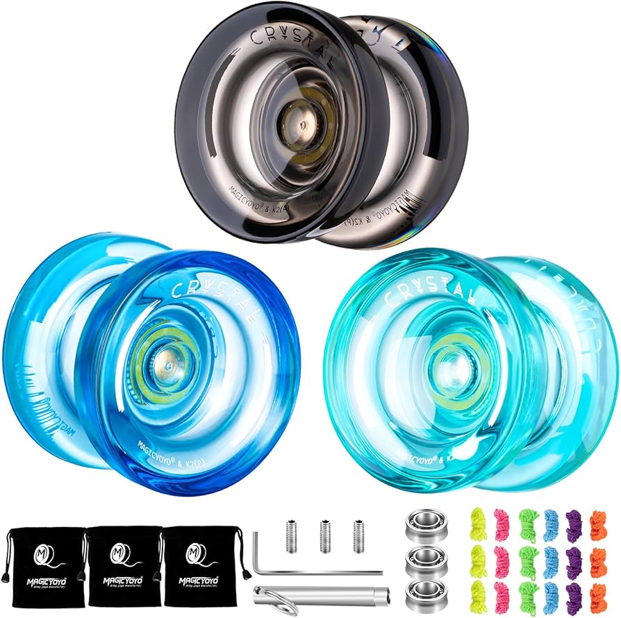 Amazon.com: Pack of 3 Responsive YoYo, K2 Crystal Plastic Yoyos
